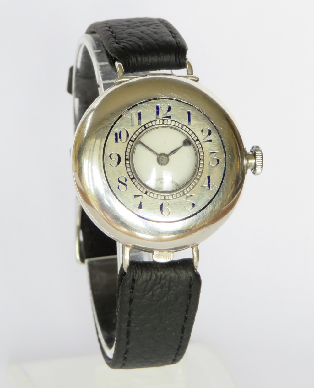 Antique silver half hunter wrist watch, 1916 View II