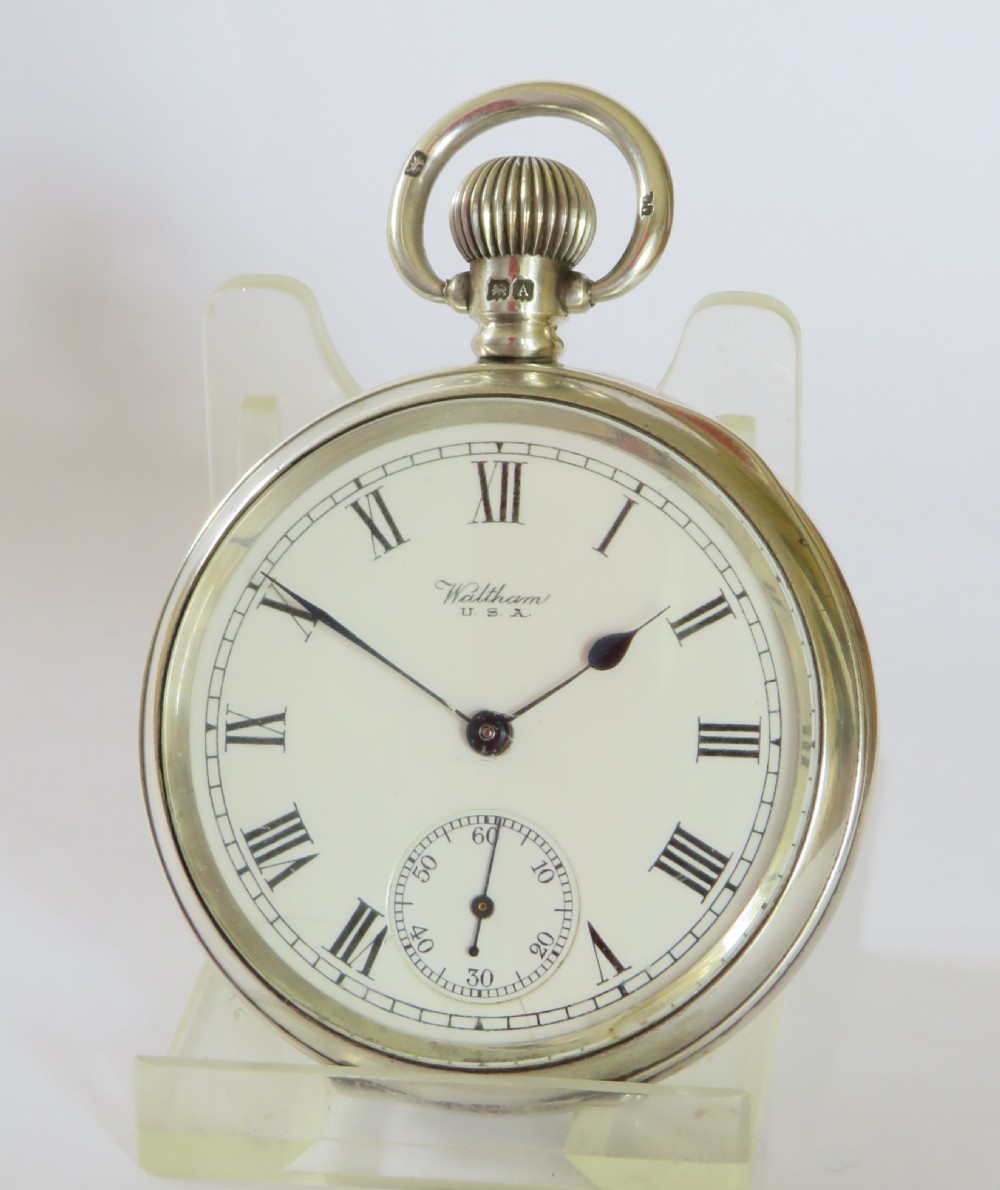 Antique silver Waltham pocket watch, 1921