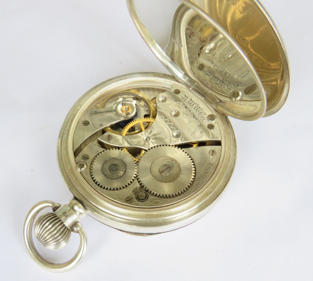 Antique silver Waltham pocket watch, 1921 View IV