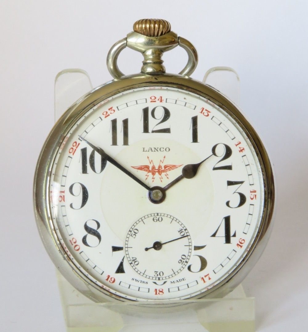 1930s Lanco locomotive pocket watch, Langendorf View II