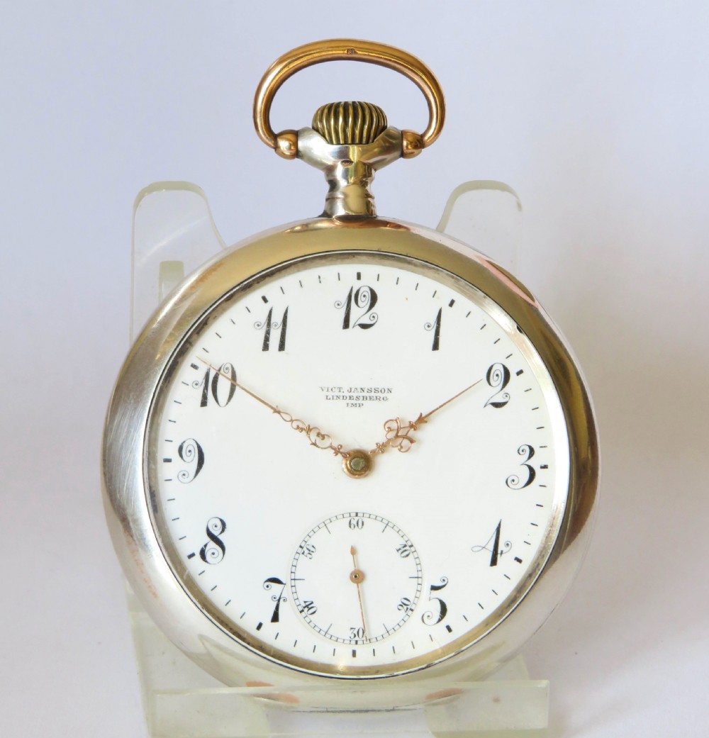 Antique silver Omega pocket watch, c1912 View II