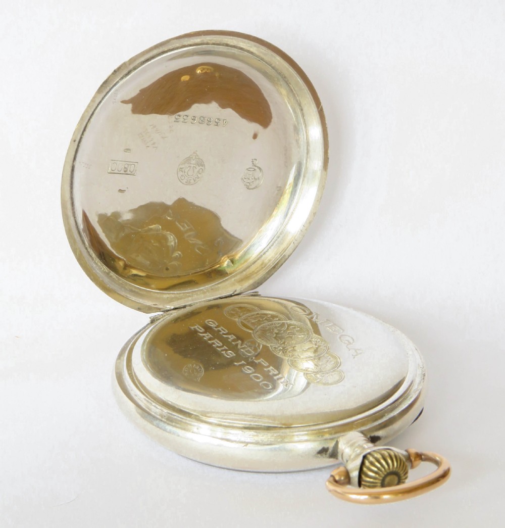 Antique silver Omega pocket watch, c1912 View IV