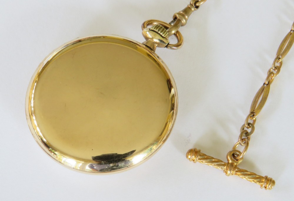 1930s Unitas stem winding pocket watch and chain View IV