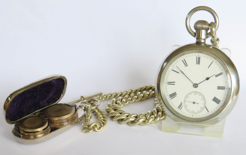Antique Waltham pocket watch and chain