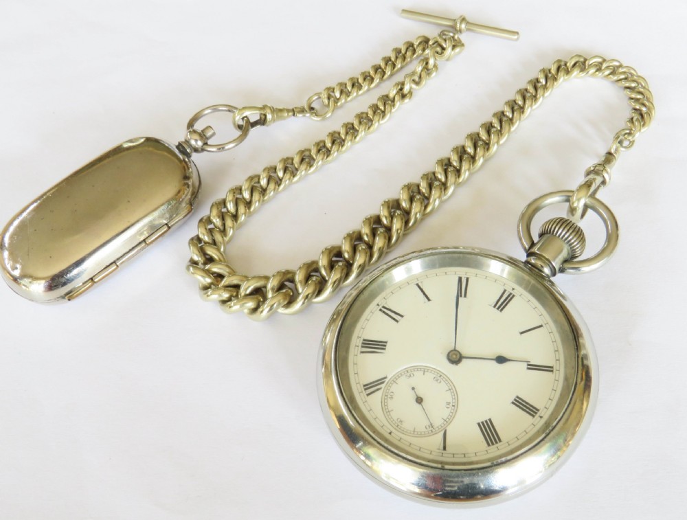 Antique Waltham pocket watch and chain View II
