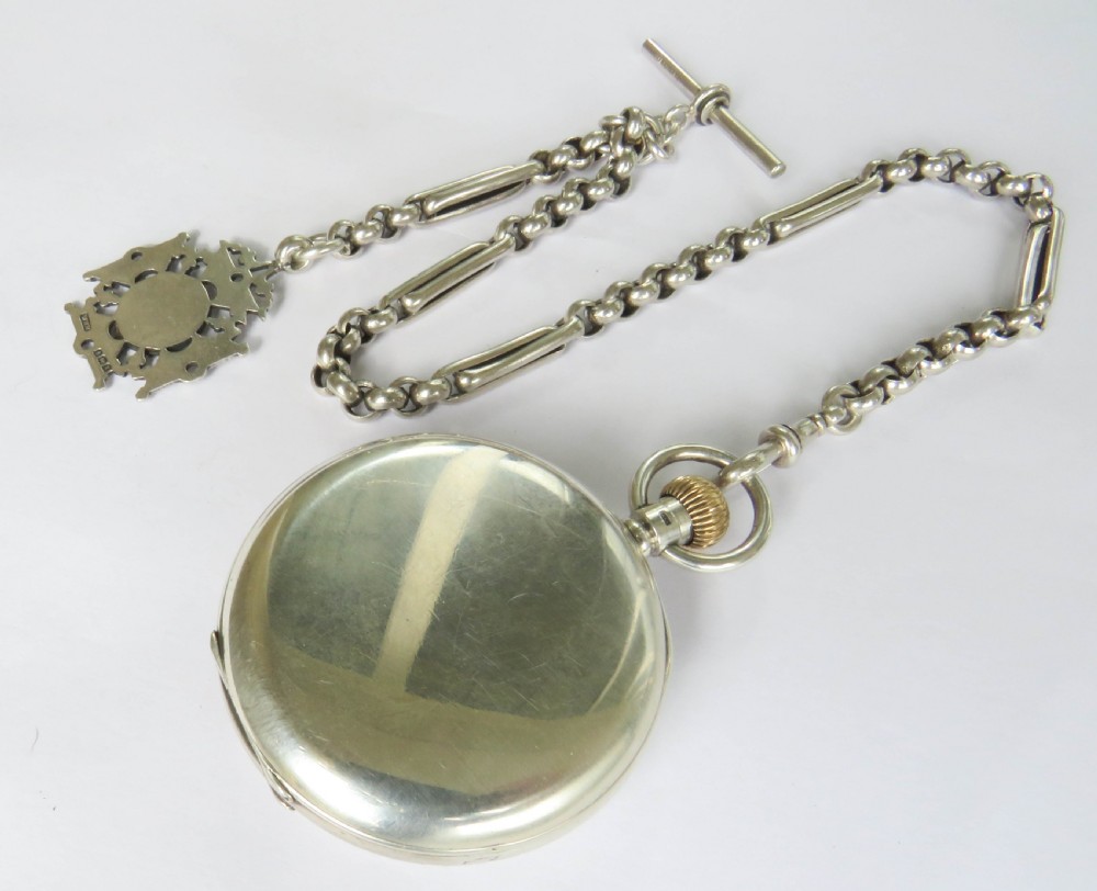 Antique silver Cortebert half hunter pocket watch, 1928 View V