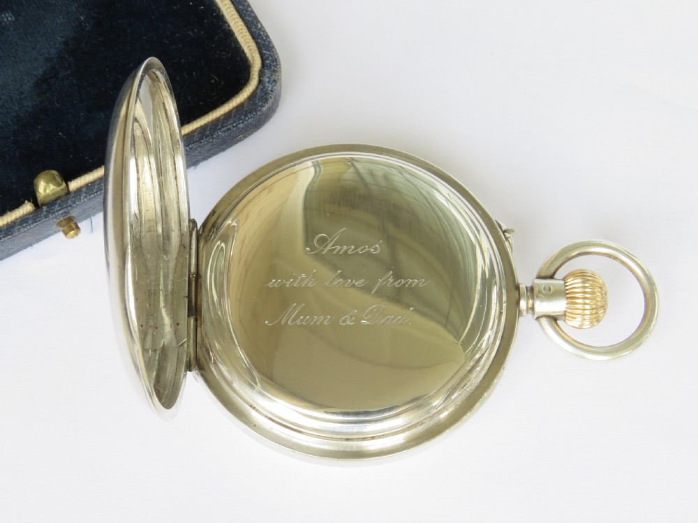 J W Benson ‘The Bank’ silver half hunter pocket watch View III