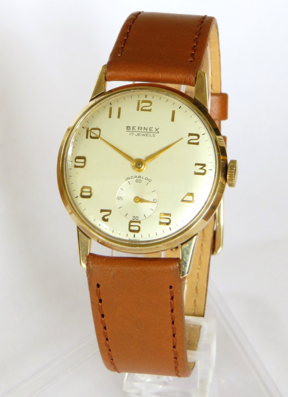 Gents 9ct gold Bernex wrist watch, 1964