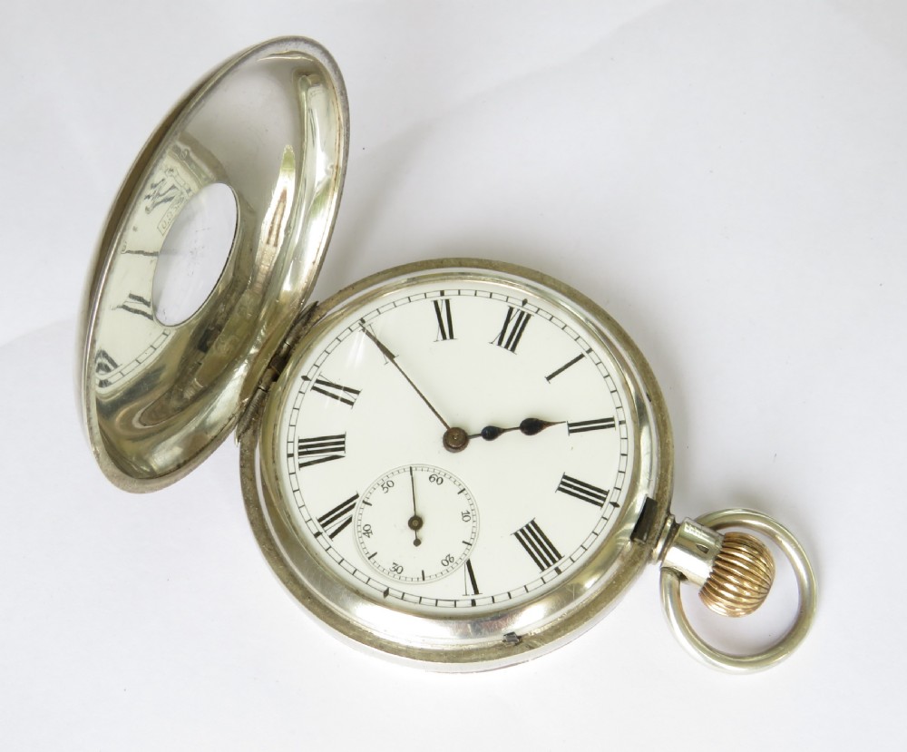 Antique silver hunter pocket watch, Crystal Palace Hotel View III