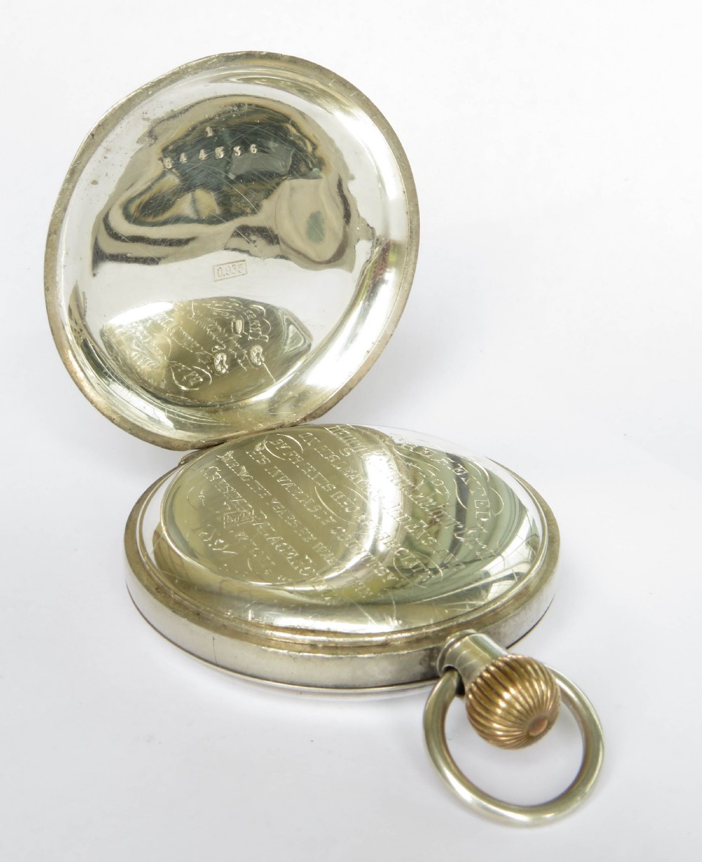 Antique silver hunter pocket watch, Crystal Palace Hotel View VI