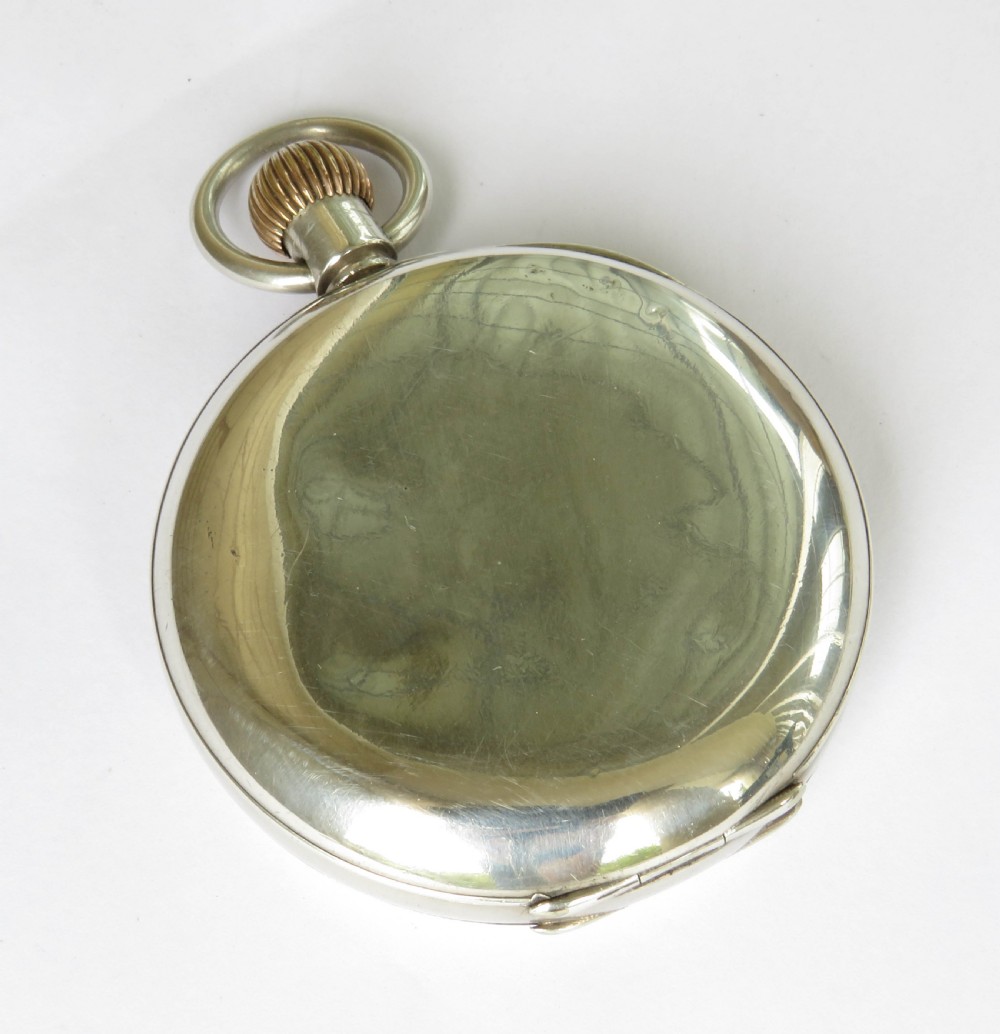 Antique silver hunter pocket watch, Crystal Palace Hotel View VII