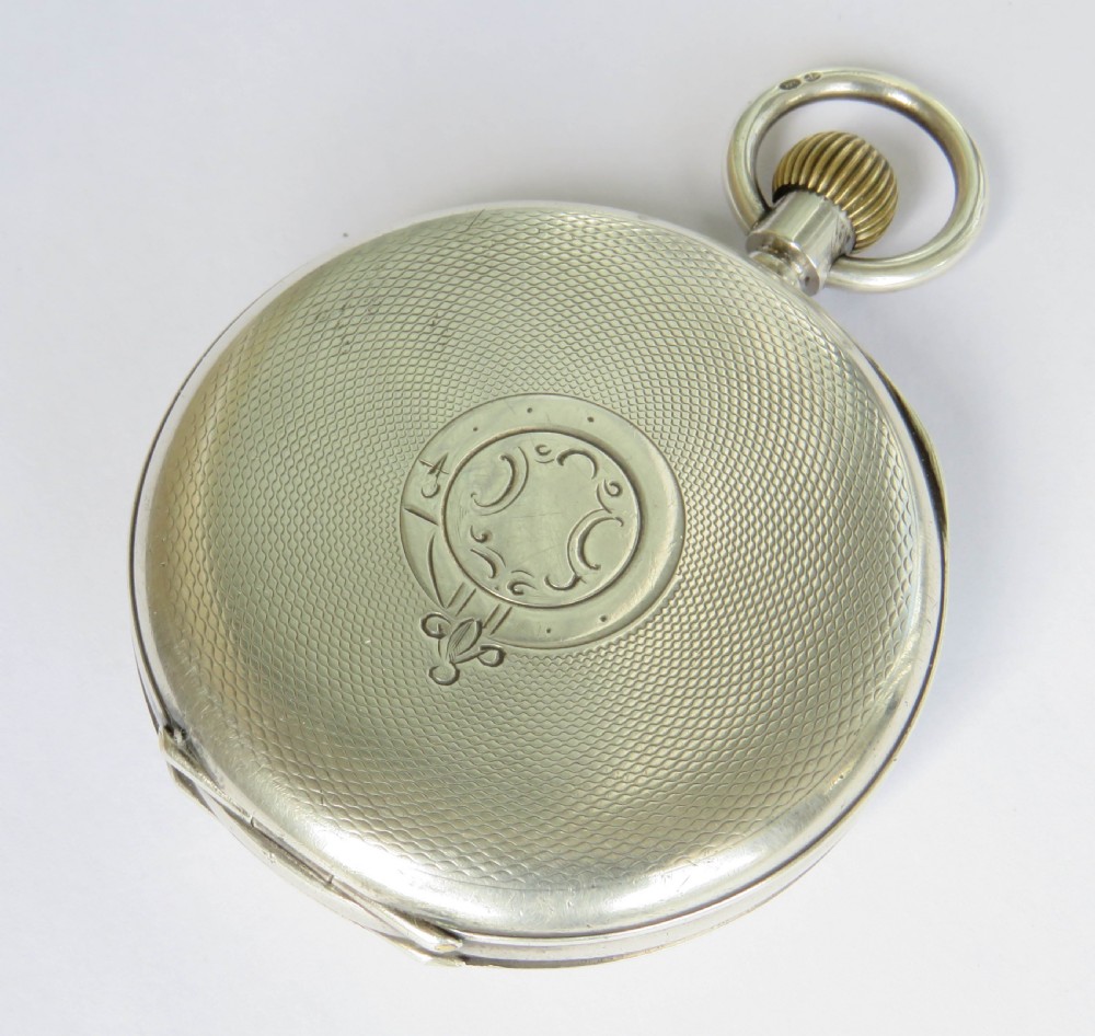 Antique silver half hunter pocket watch, 1919 View V