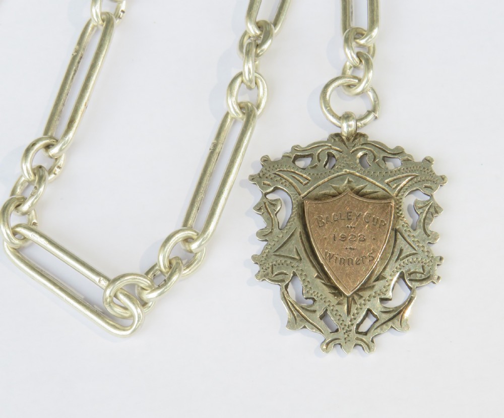 Antique silver Churchill chain and fob, Bagley Cup View II