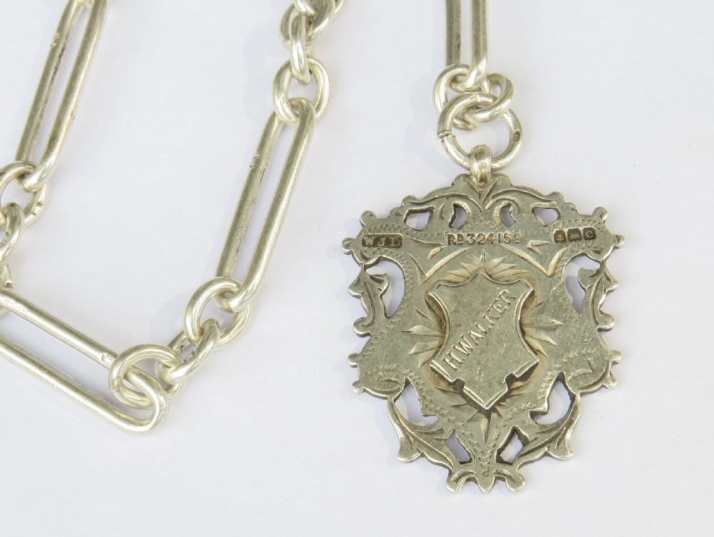 Antique silver Churchill chain and fob, Bagley Cup View III
