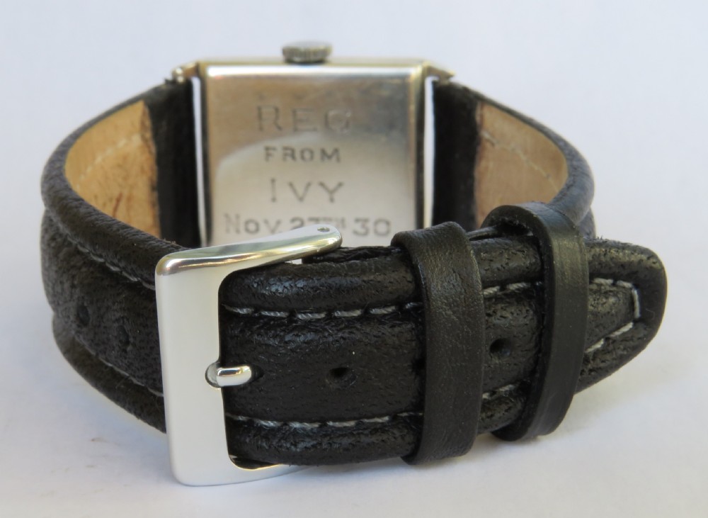 Gents 1930 silver Fontainemelon wrist watch View V