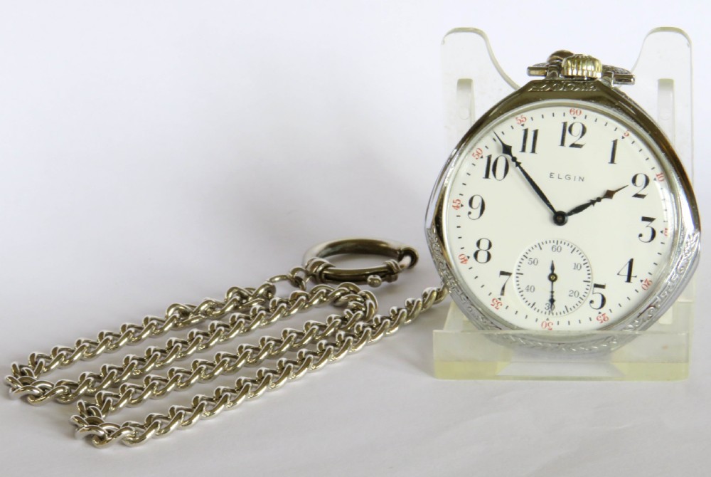 1924 Elgin pocket watch and chain