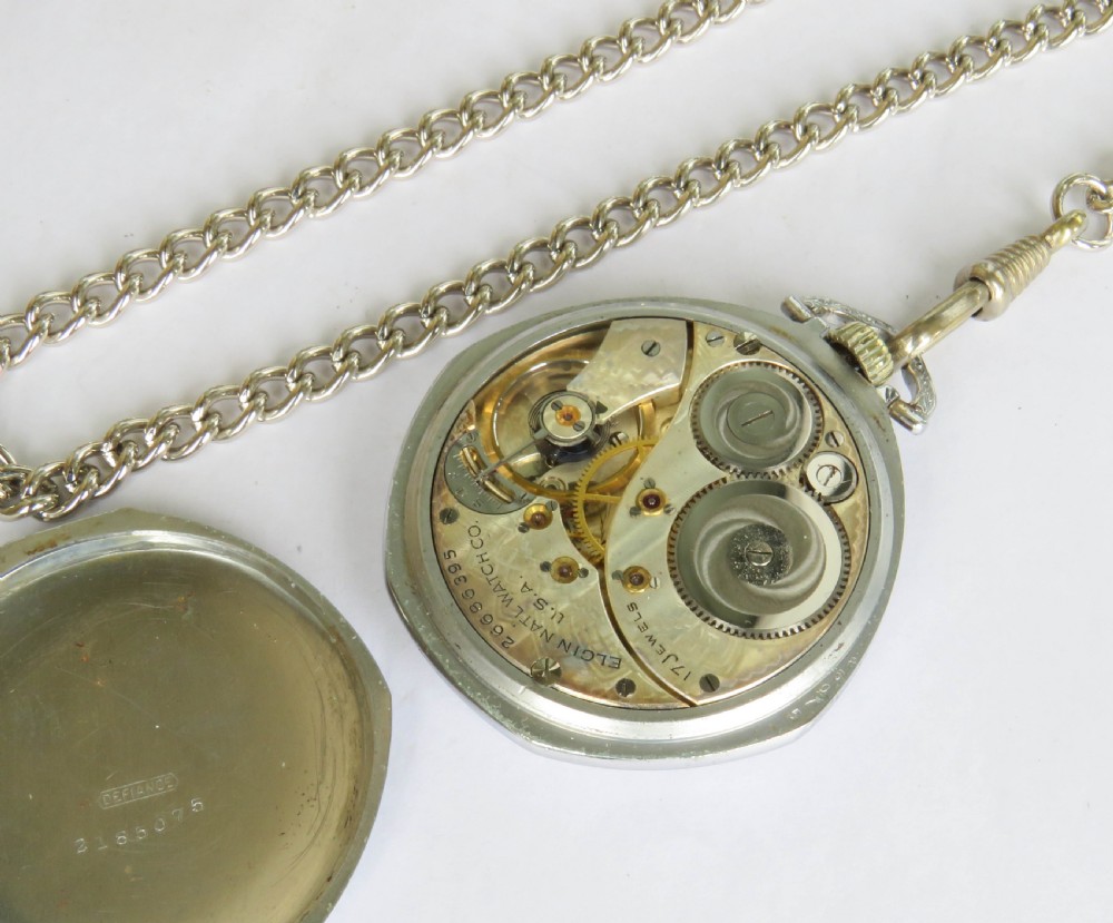 1924 Elgin pocket watch and chain View III