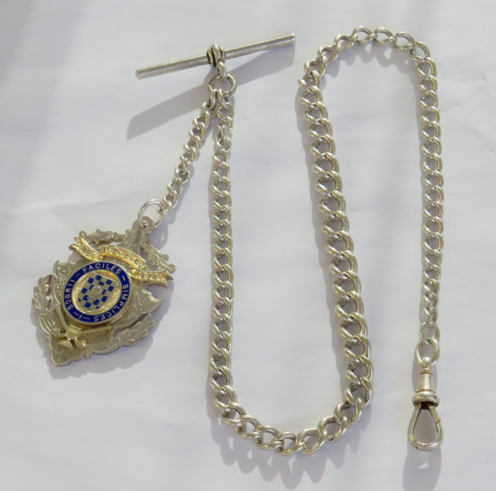Antique silver chain and fob