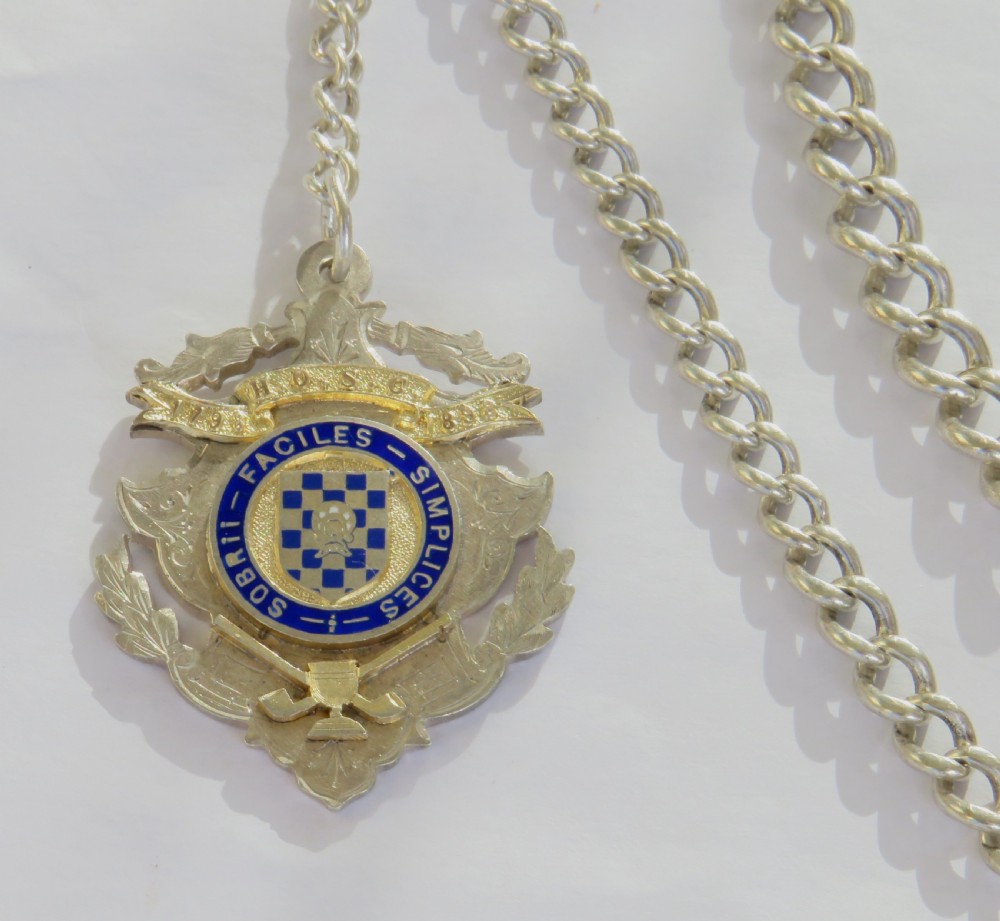 Antique silver chain and fob View II