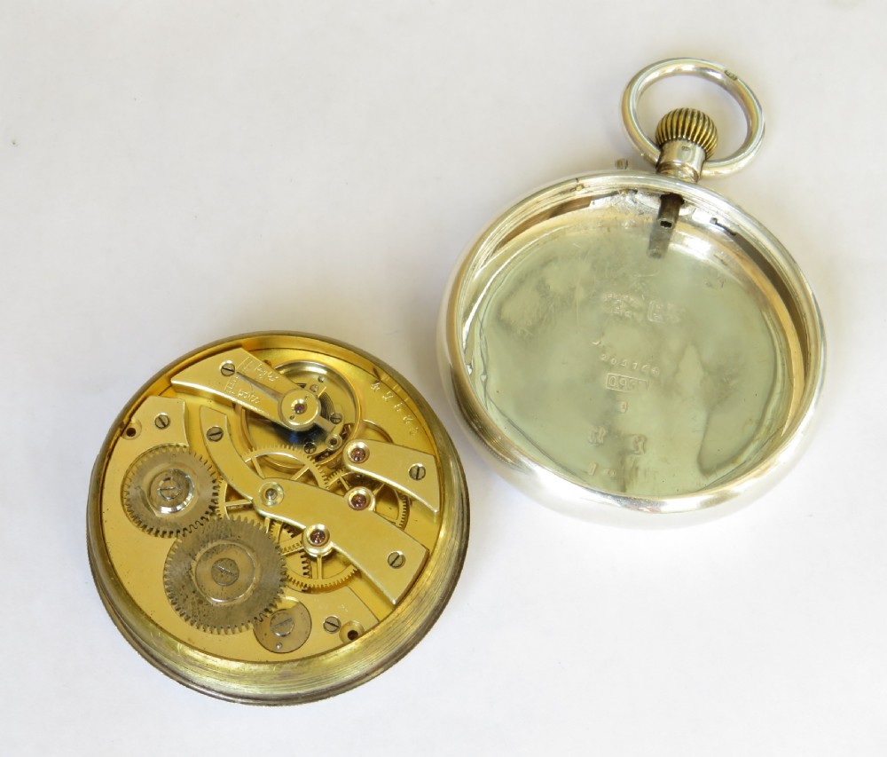 Antique silver Borgel cased Stauffer pocket watch View V