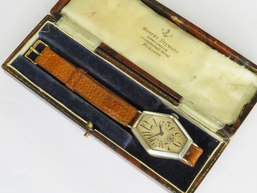 Antique silver Art Deco wrist watch