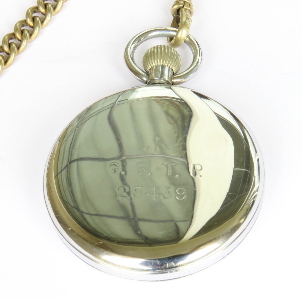 Moeris military pocket watch, chain & Egypt fob View VI