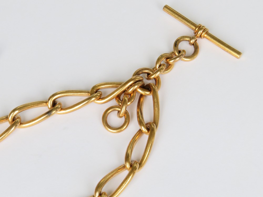 Quality antique rolled gold double watch chain, Ths Hopwood View II
