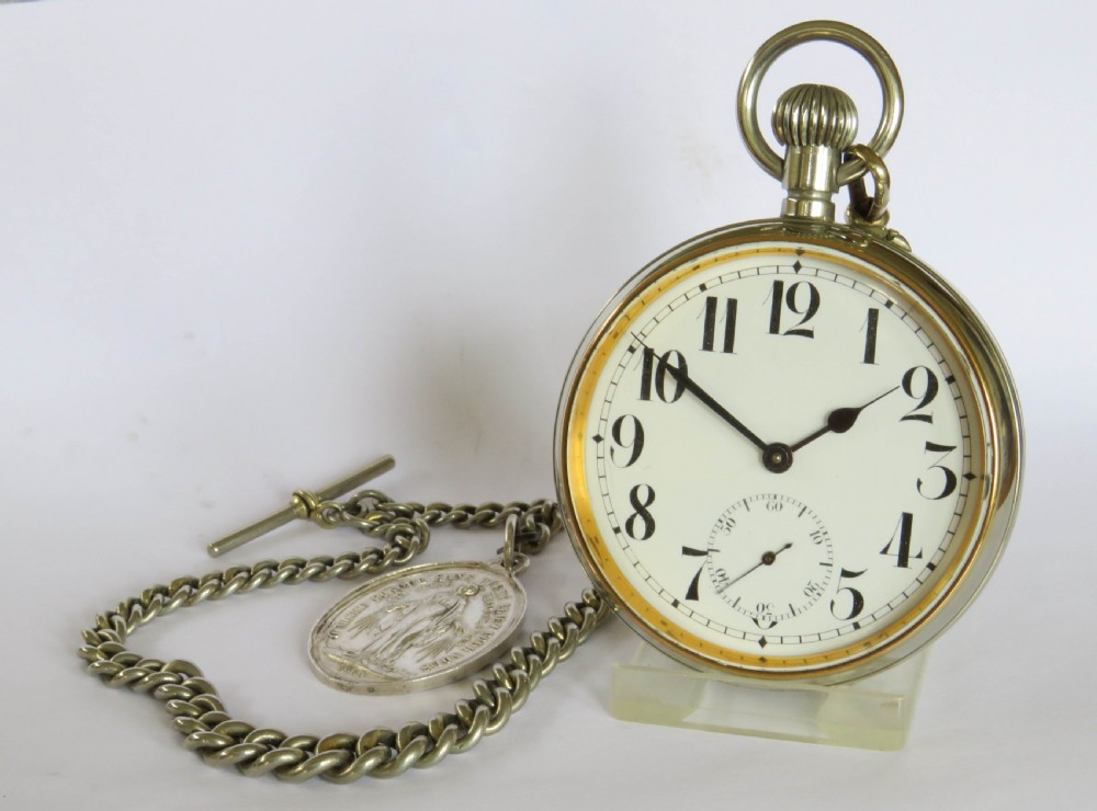 Antique Goliath pocket watch and chain, circa 1910s