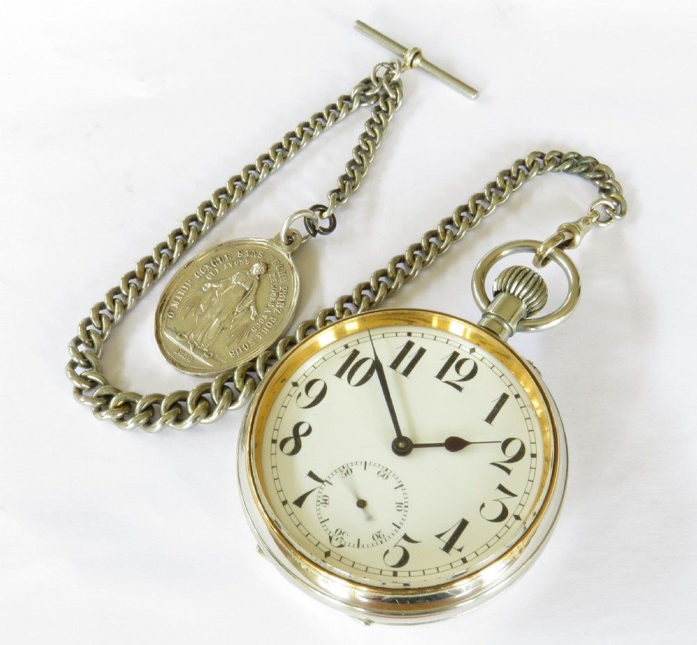 Antique Goliath pocket watch and chain, circa 1910s View II