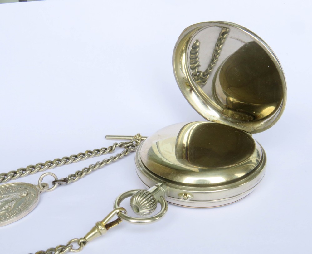Antique Goliath pocket watch and chain, circa 1910s View IV