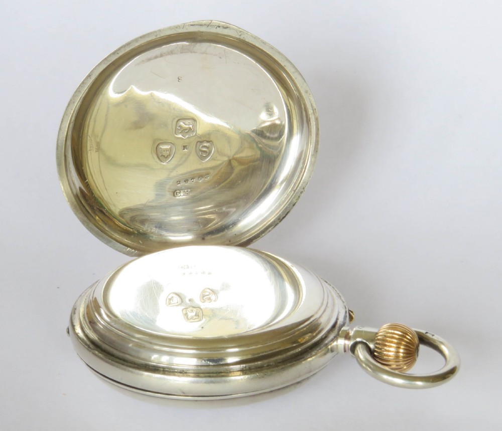Antique silver half hunter pocket watch, Edinburgh View IV