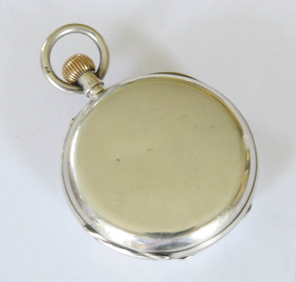 Antique silver half hunter pocket watch, Edinburgh View VI