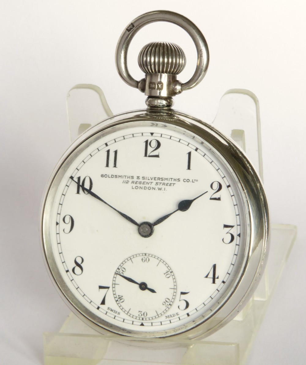 Goldsmiths & Silversmiths silver pocket watch