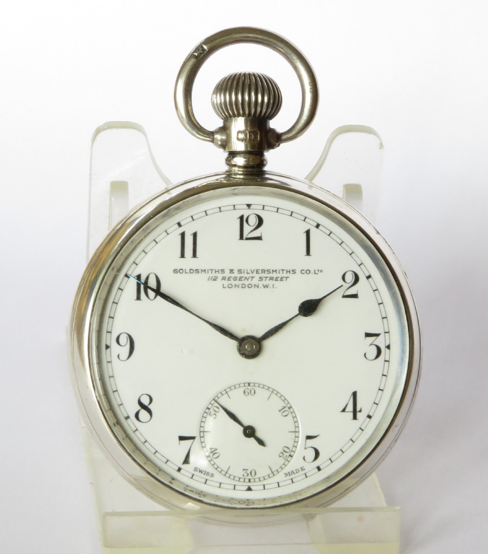 Goldsmiths & Silversmiths silver pocket watch View II