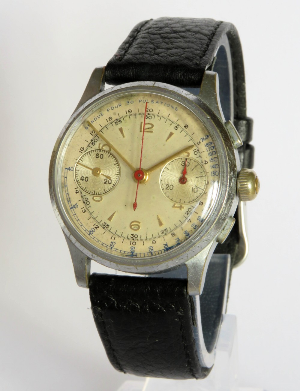 1940s Gents Landeron chronograph watch