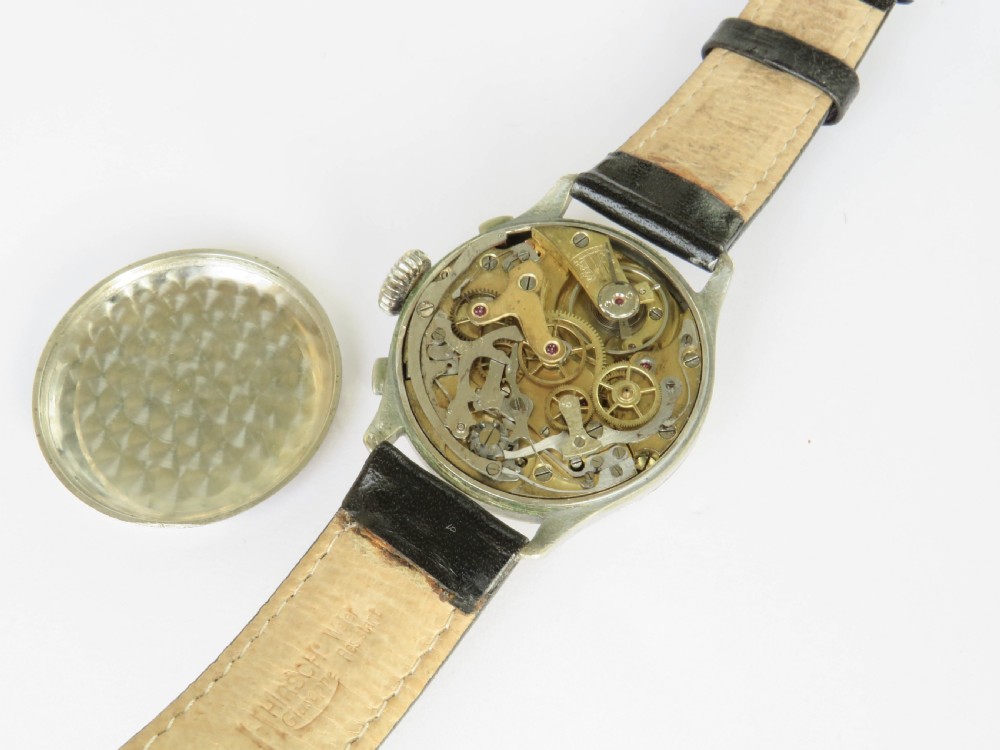 Gents 1920s/30s Hahn Landeron pilots chrono watch View III
