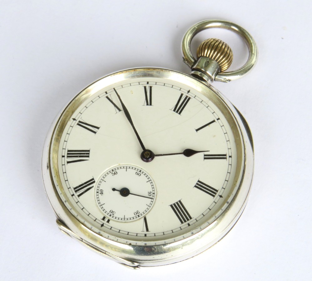 Antique silver Omega pocket watch, 1902 View II