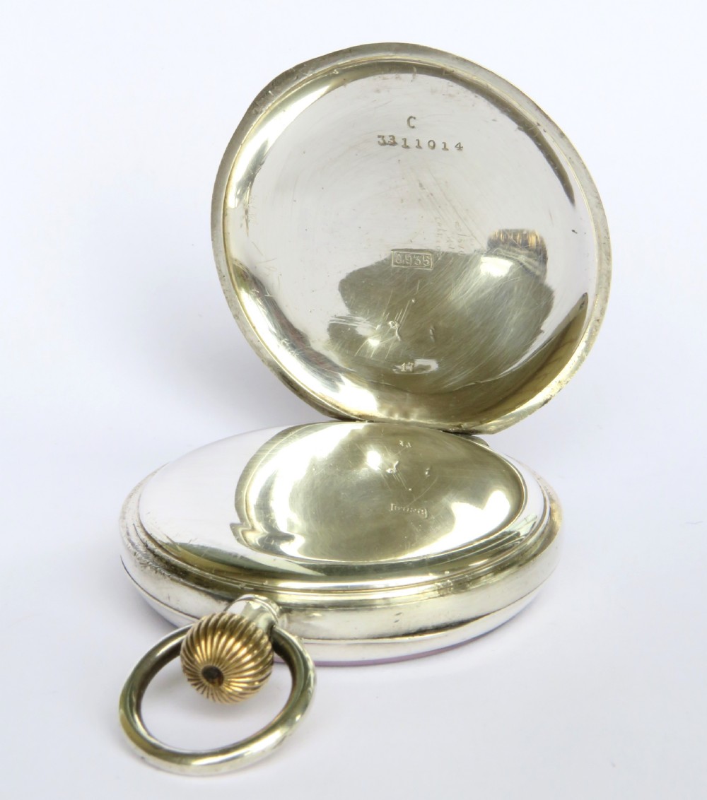Antique silver Omega pocket watch, 1902 View III