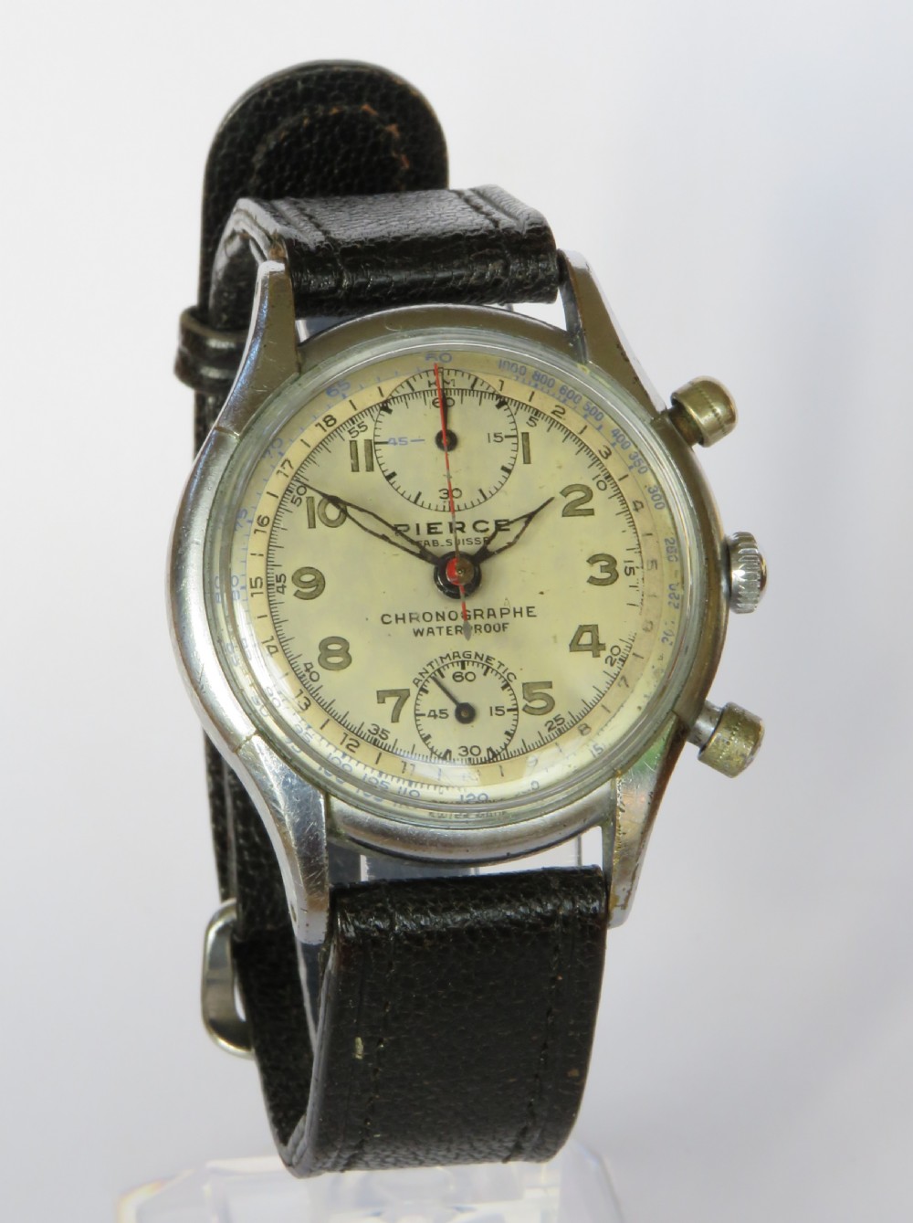 Gents 1940s Pierce chronograph watch View II