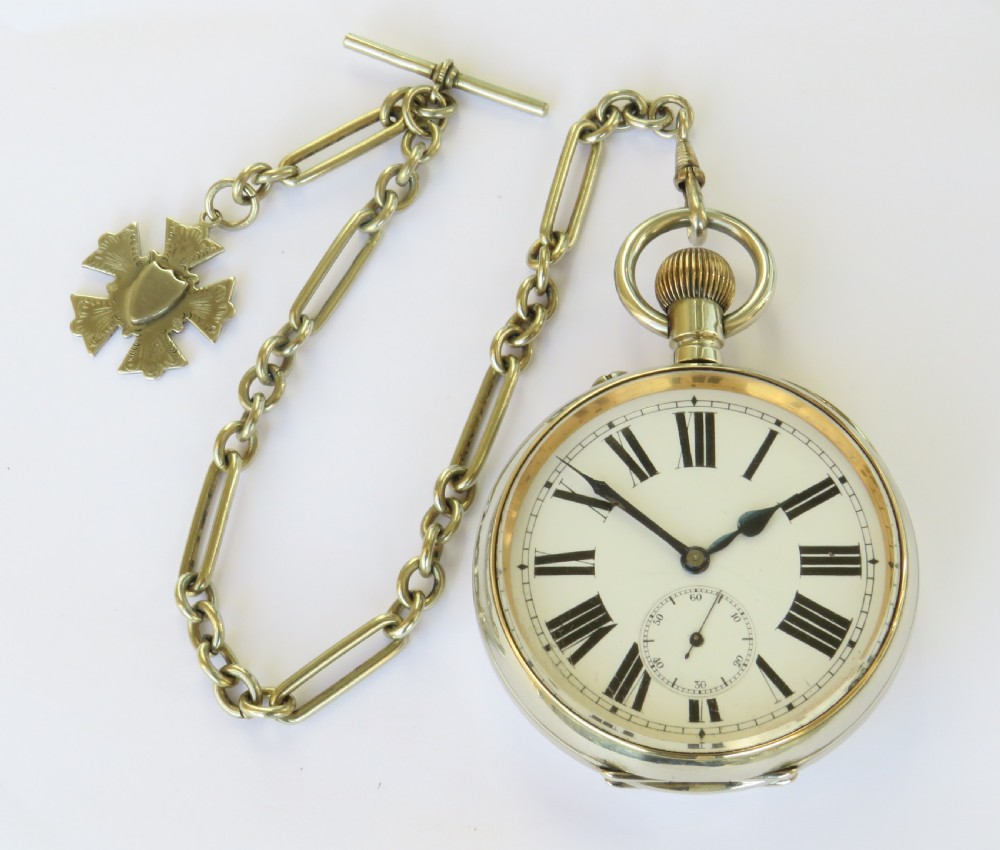 Antique goliath pocket watch and chain View II