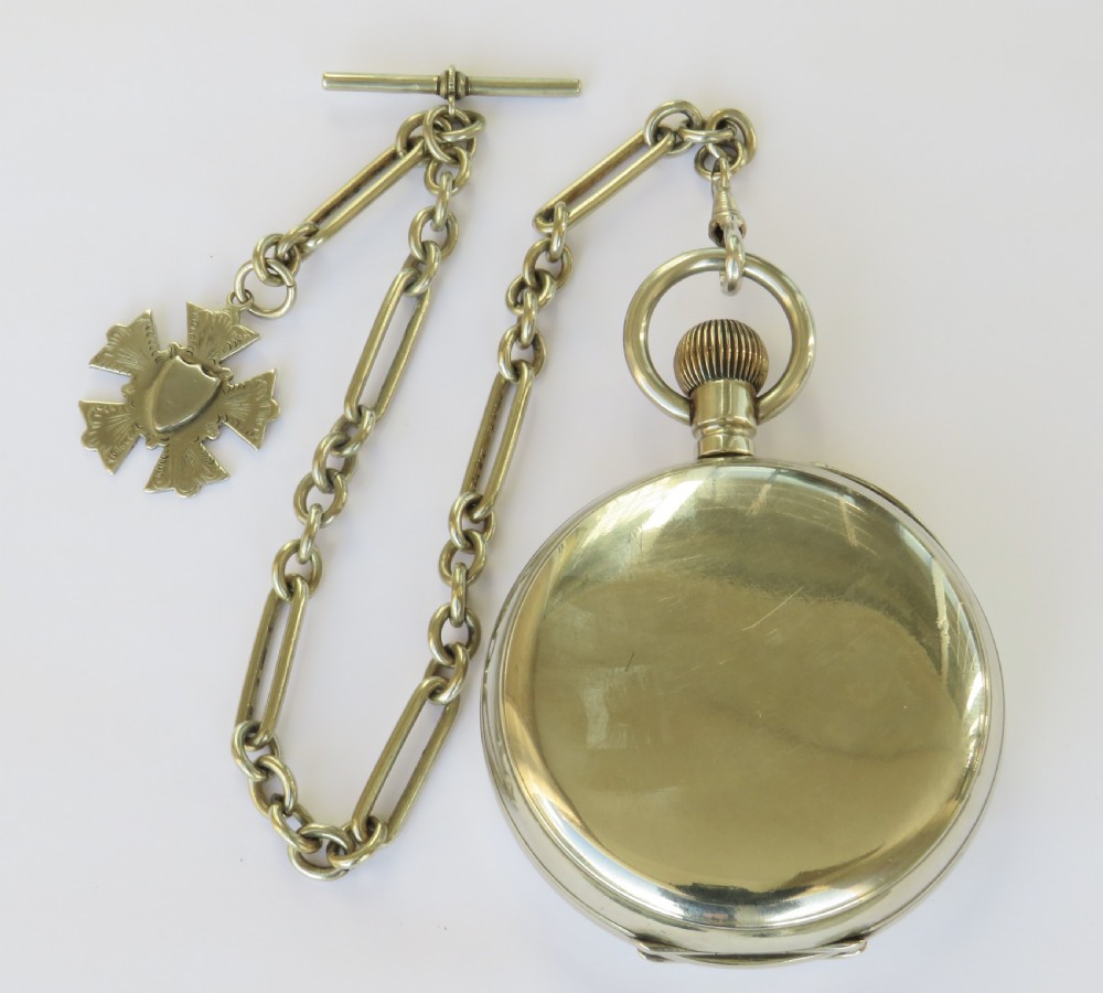 Antique goliath pocket watch and chain View V