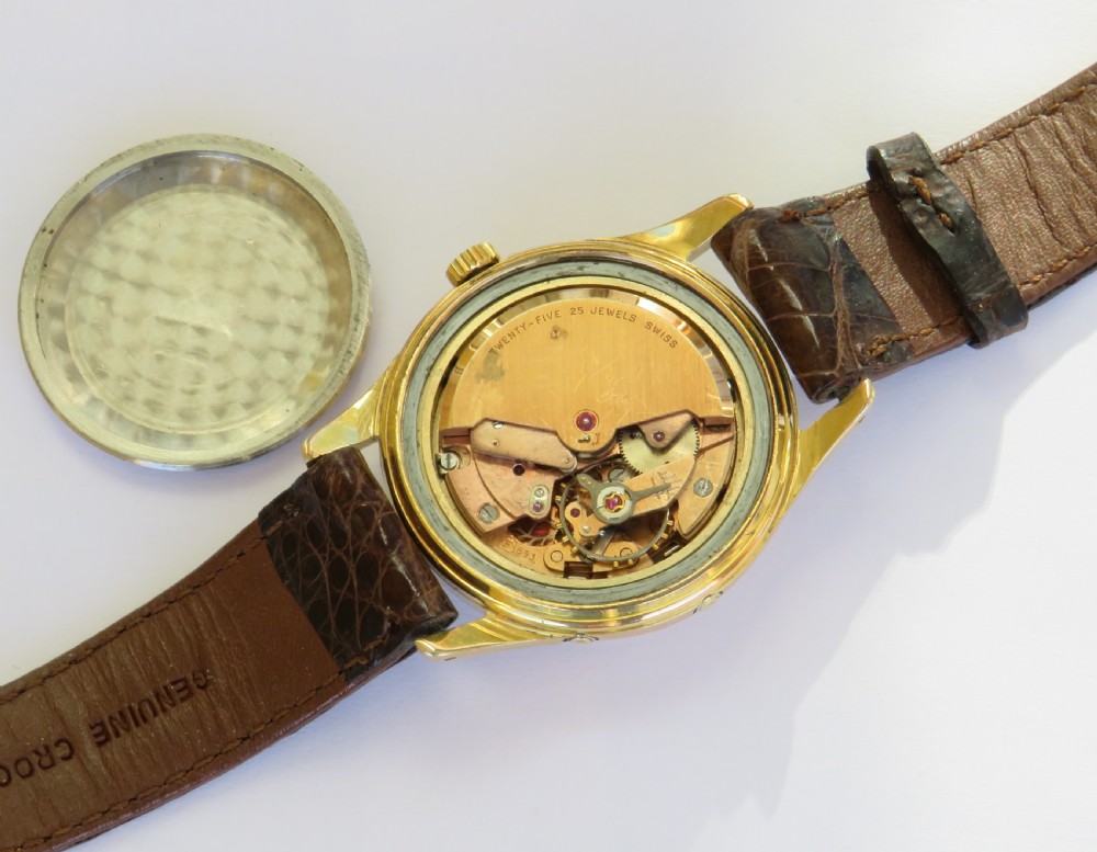 Gents 1950s Le Cheminant Skymaster triple date wrist watch View III