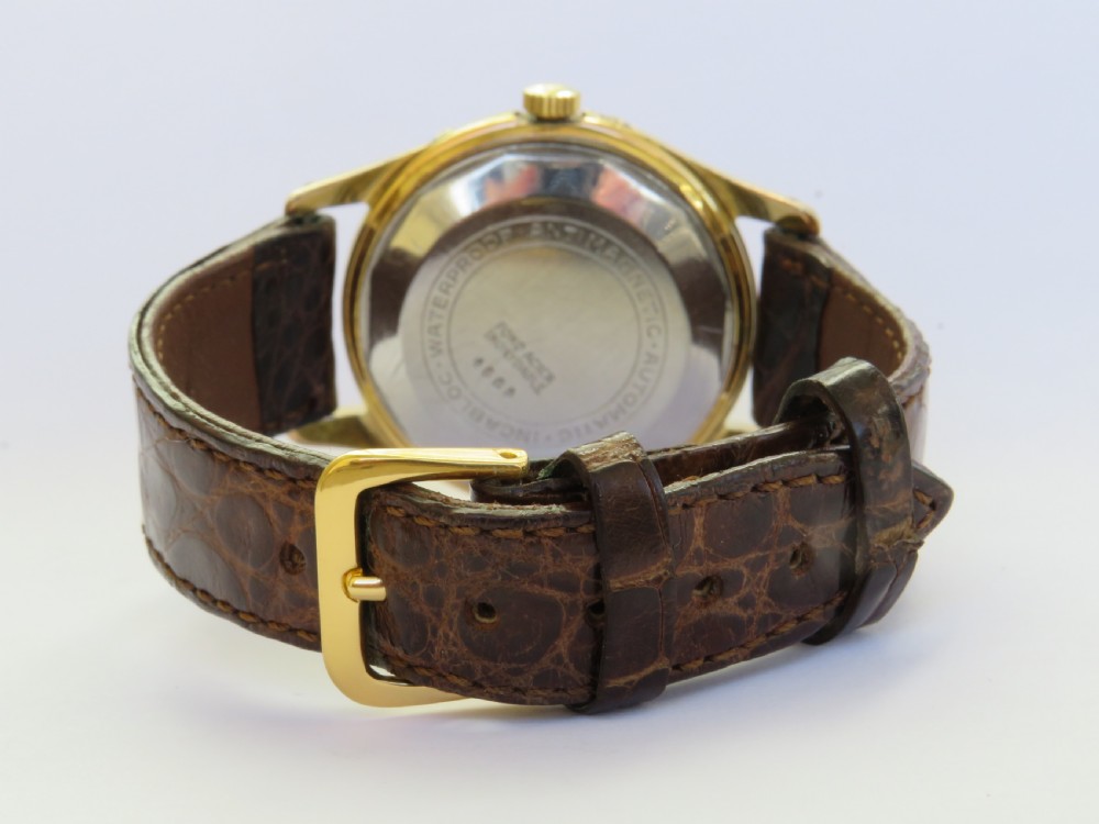 Gents 1950s Le Cheminant Skymaster triple date wrist watch View V