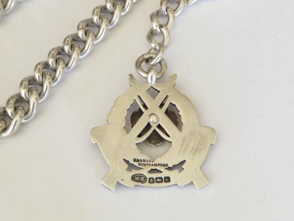 Antique silver watch chain and rifle fob View III