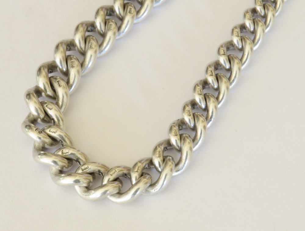 Antique silver watch chain and rifle fob View IV