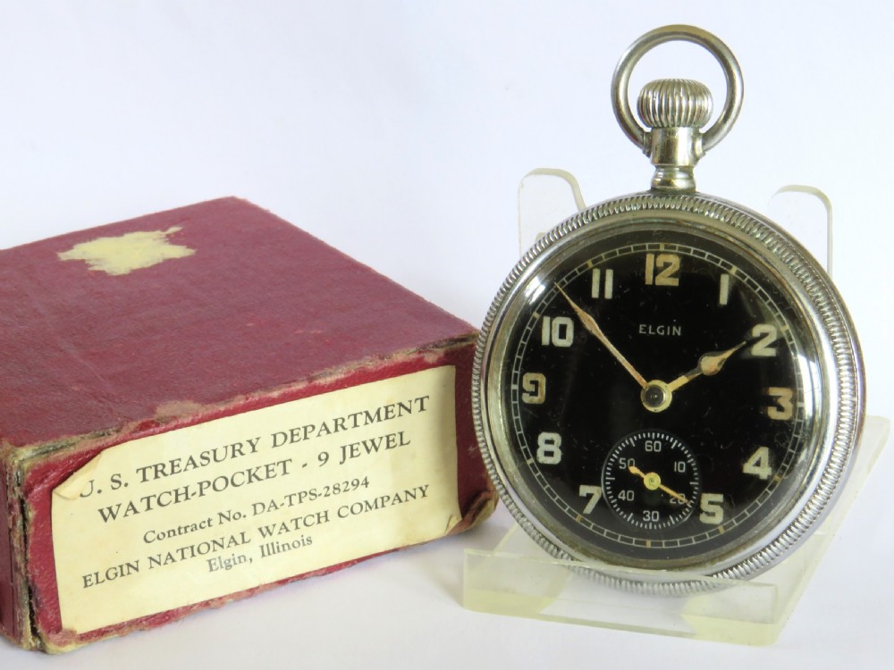 Military Elgin pocket watch, 1943