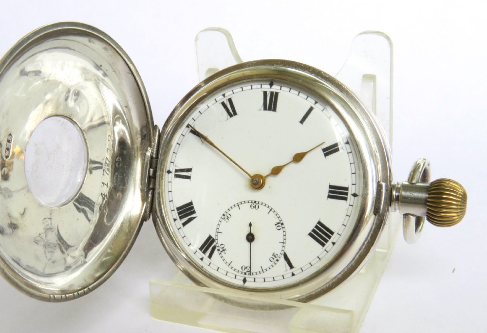 Antique silver Buren half hunter pocket watch