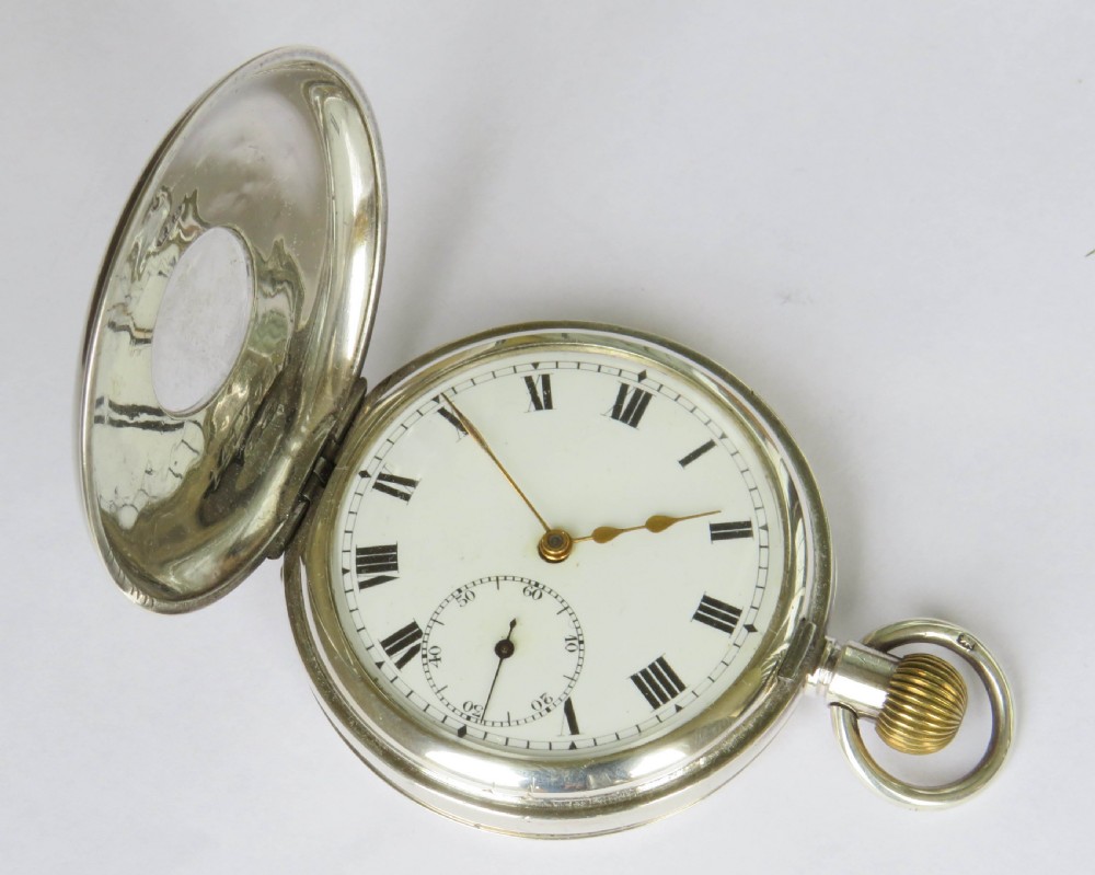 Antique silver Buren half hunter pocket watch View II