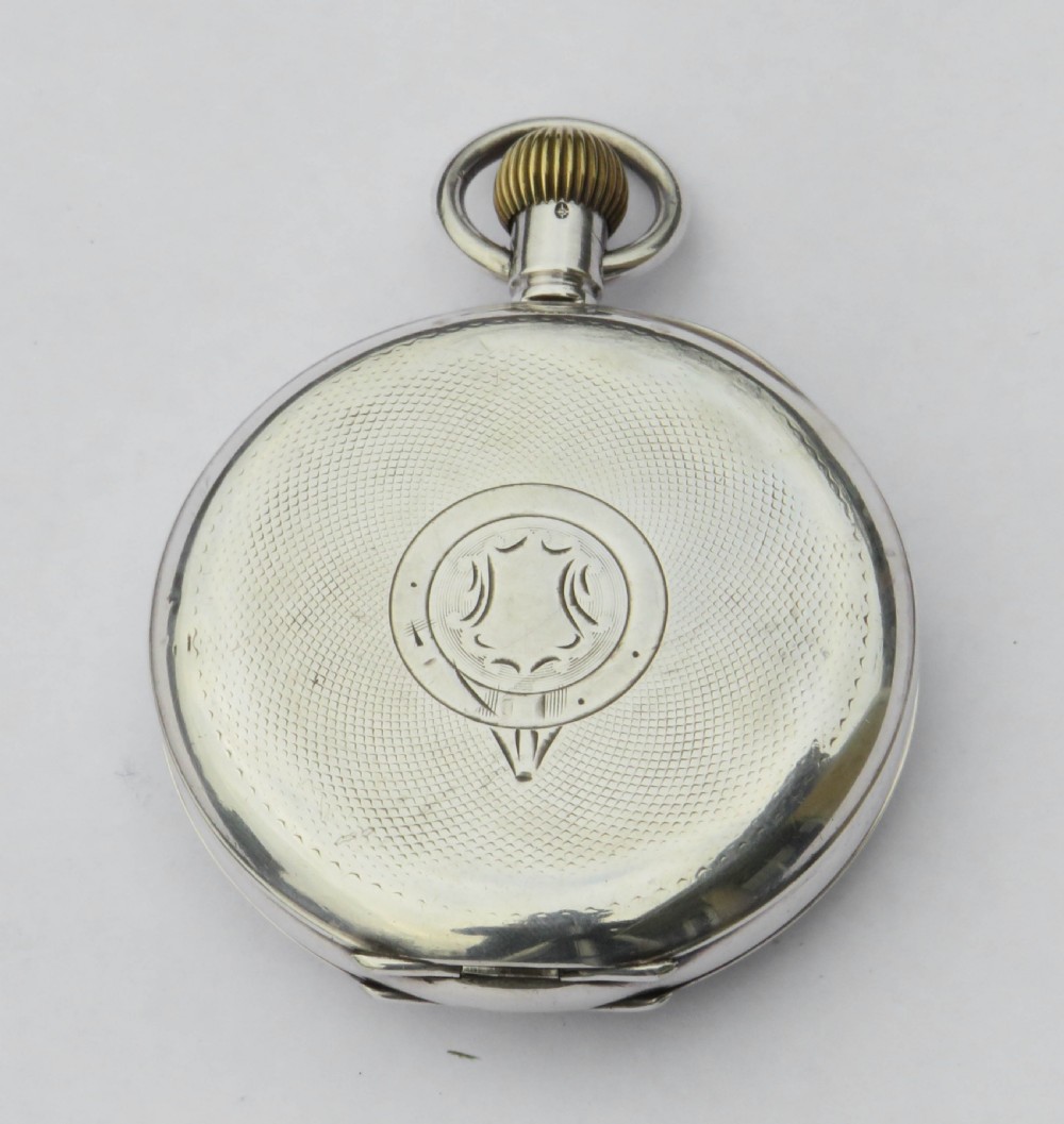 Antique silver Buren half hunter pocket watch View VI