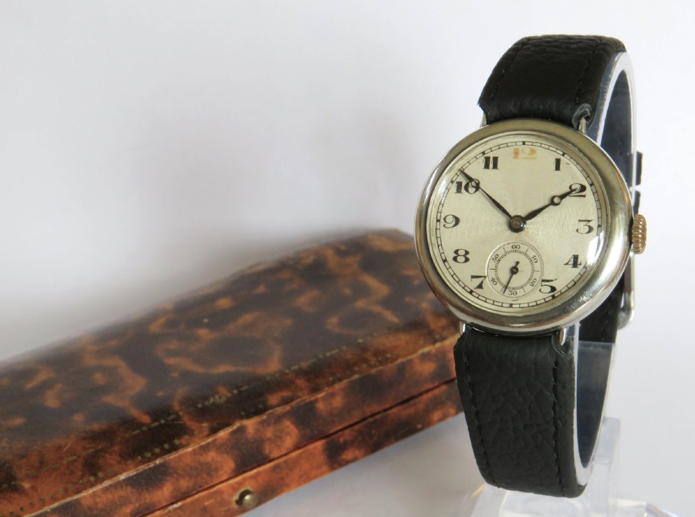 1924 mid-size silver wrist watch with Guilloche dial